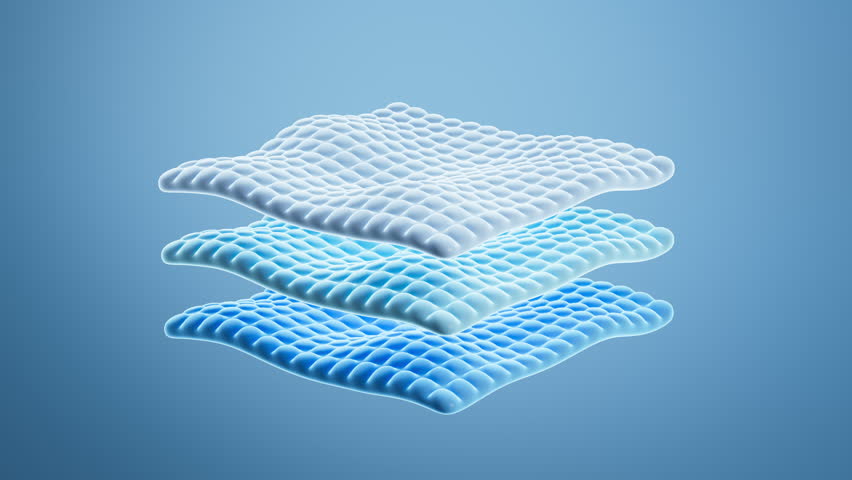Comfortable and soft mattress background, 3d rendering. Motion Graphic.