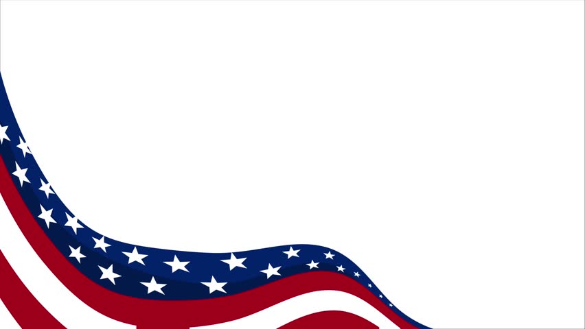 Elegant American Ribbon Curve with Stars on Clean White Background