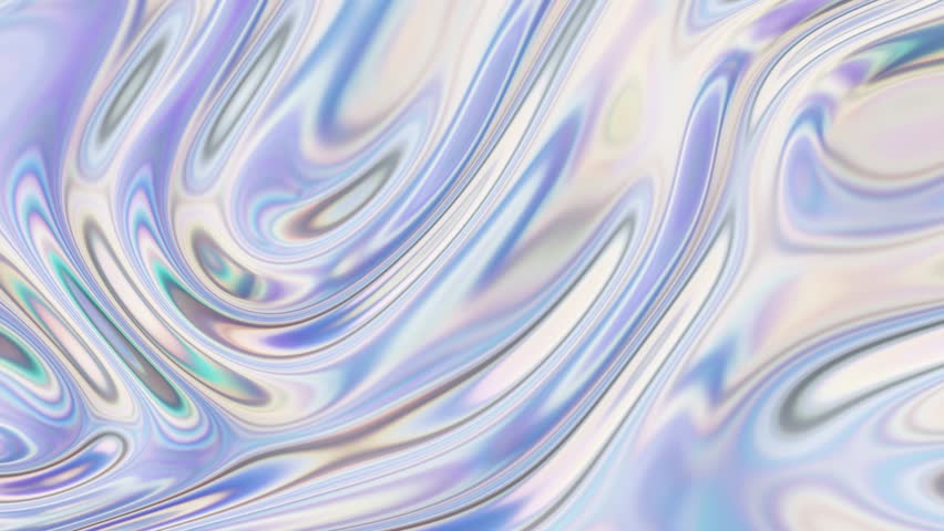 Abstract fluid texture of swirling liquid chrome metal waves with motion light effect. Seamless looping video. 4k psychedelic hypnotic graphics dynamic iridescent holographic background