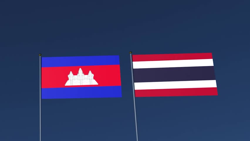 Thailand vs combodia map geographical border thai flag international border politic government world map physical travel business solider army force war journey Thailand vs combodia country national