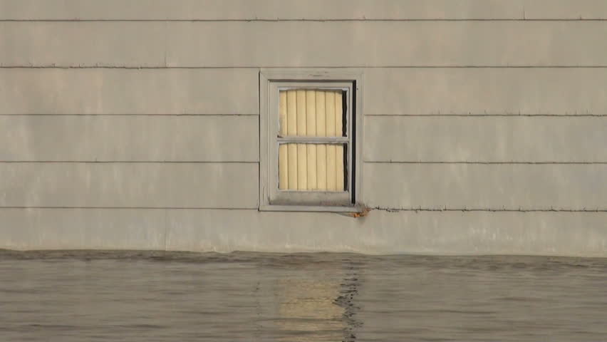 Flood waters overtake the small town of Old York, Illinois, after heavy rains cause the Wabash River to overrun its banks