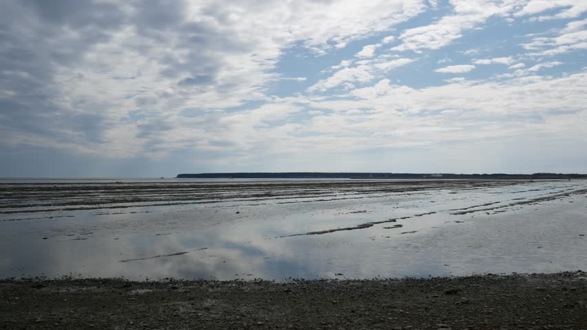 View of the St. Lawrence River from Port-menier, on the Island of Anticosti, Quebec, Canada 