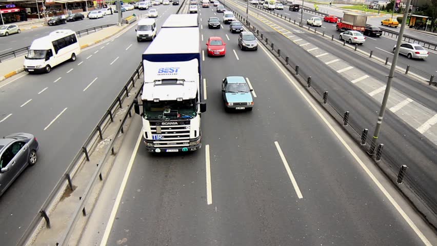 ISTANBUL - MAR 20: E5 Motorway at Bakirkoy region on March 20, 2013 in Istanbul,