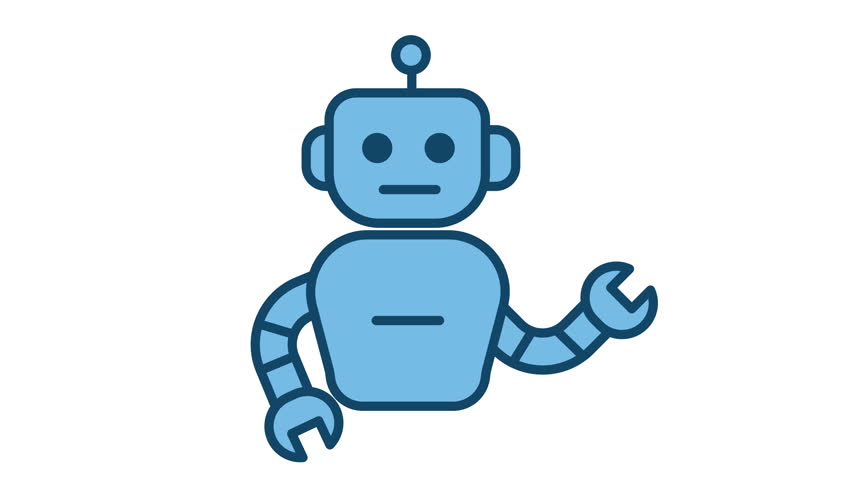 Playful flat-style blue robot icon with a tech vibe. Ideal for AI branding, automation visuals, web UI assets, and futuristic-themed projects.