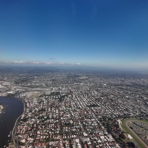 Aerial view of the city of Brisbane Australia