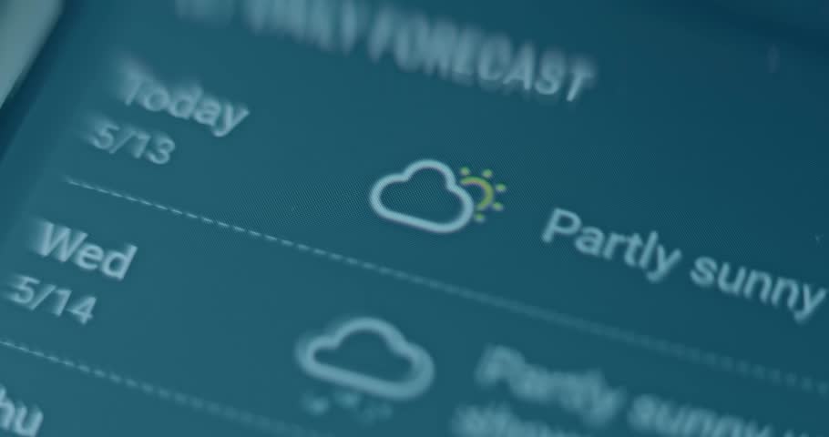 Daily Forecast of weather conditions on Weather app