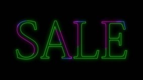 Neon Sale Sign with Colorful Glow in Bold Letters for Promotions - Powered by Shutterstock - Get 15% off with code: PIKWIZARD15