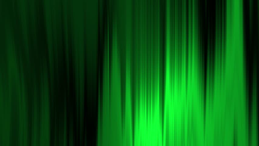Abstract animated background with flowing vertical green light waves moving like curtain swaying in the wind, creating a calming futuristic motion for ads, creative digital design, or presentation