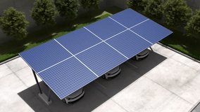 Solar powered parking lot, Eco friendly EV charging station with solar panels - Powered by Shutterstock - Get 15% off with code: PIKWIZARD15