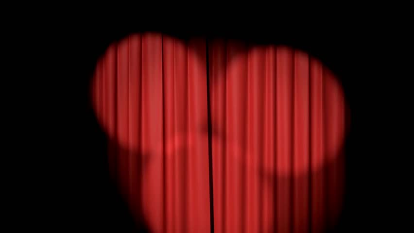 Real Cloth Stage Curtain open on black background with Alpha channel. Curtain For theater, opera, show, stage scenes. 3D UHD Animation rendered.