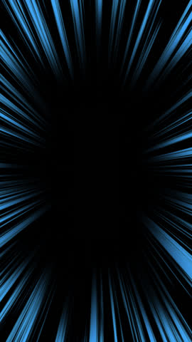 Blue concentrated lines loop animation. (vertical, transparent background)