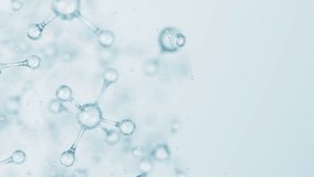 3d Abstract shiny glass molecule structures motion background. Cosmetic collagen serum, essence oil, vitamin, hyaluronic acid for skin care. Healthcare concept loop animation - Powered by Shutterstock - Get 15% off with code: PIKWIZARD15