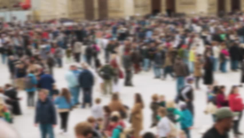View on the medieval Catholic cathedral church Notre-Dame de Paris in French Gothic style on the island Ile de la Cite, 4th arrondissement of Paris, France. Out of focus.
