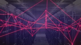 Glowing pink network graph appearing between server racks, brightening, shifting to show data flow. Futuristic, digital, technology, abstract, neon, innovation, cybersecurity - Powered by Shutterstock - Get 15% off with code: PIKWIZARD15