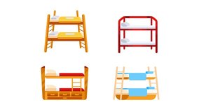 Bunk Beds Rotating on White and Green Screen Background - Powered by Shutterstock - Get 15% off with code: PIKWIZARD15