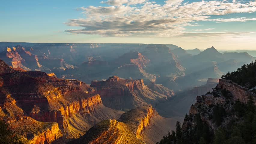 Time Lapse of the shadows and clouds moving across the Grand Canyon.