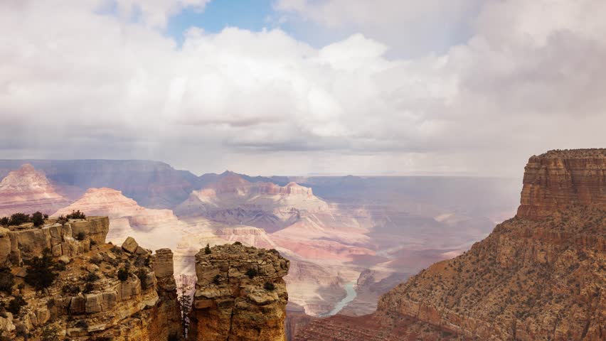 Time Lapse of clouds moving across the Grand Canyon in Arizona.