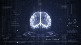Futuristic Artificial Intelligence Brain with Data Mining, Big Data Analytics, and Neural Network Visualization on Digital Interface, Technology AI Concept Background - Powered by Shutterstock - Get 15% off with code: PIKWIZARD15