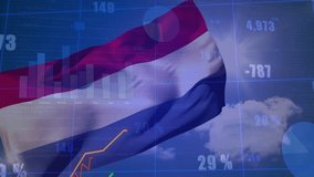 Tricolor flag unfolding and waving powering grid with climbing graphs updating data, showing growth. Patriotism, analytics, digital, data visualization, financial, technology, progress - Powered by Shutterstock - Get 15% off with code: PIKWIZARD15