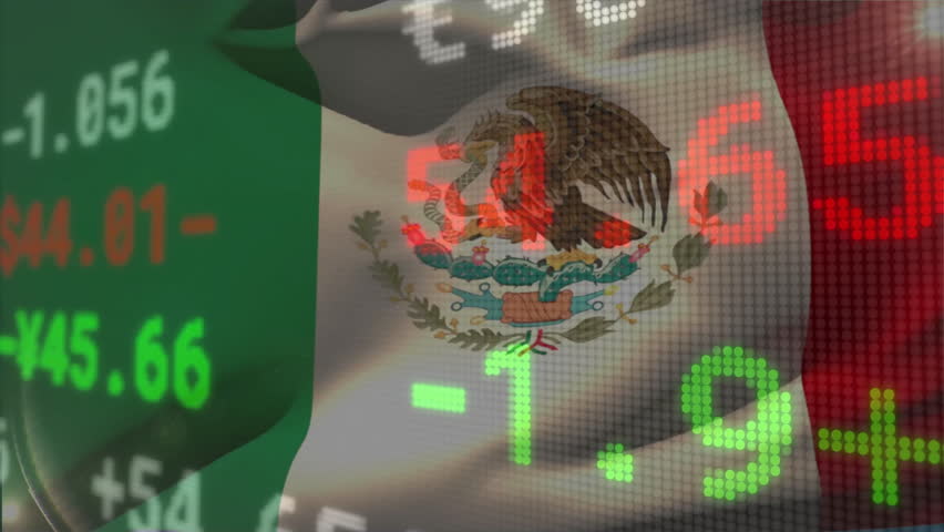 Opening Mexican flag activating financial figures, shifting data overlays and showing market trends. Patriotism, finance, data visualization, digital graphics, currency, economic, market analysis - Powered by Shutterstock - Get 15% off with code: PIKWIZARD15