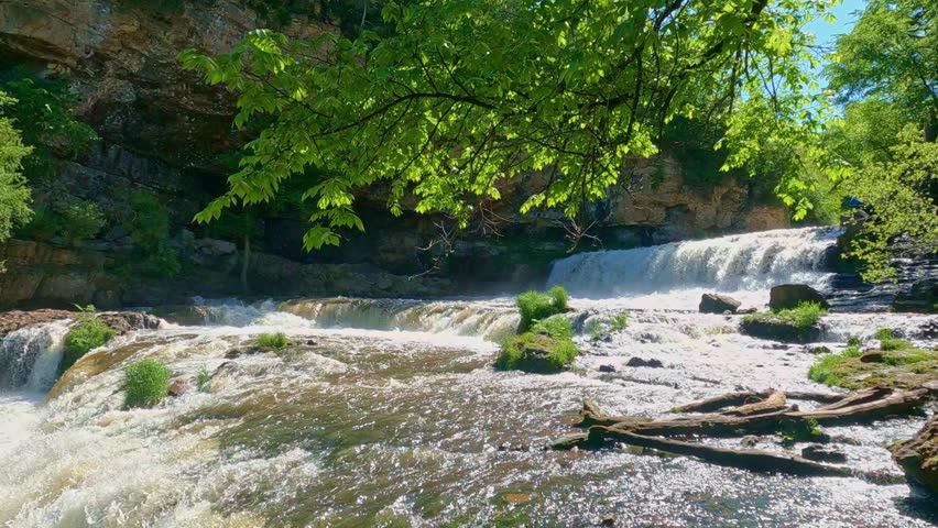 Breathtaking view of Willow Falls, a famous landmark at Willow River State Park