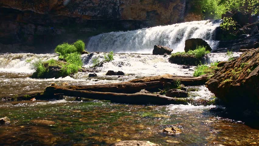 Breathtaking view of Willow Falls, a famous landmark at Willow River State Park