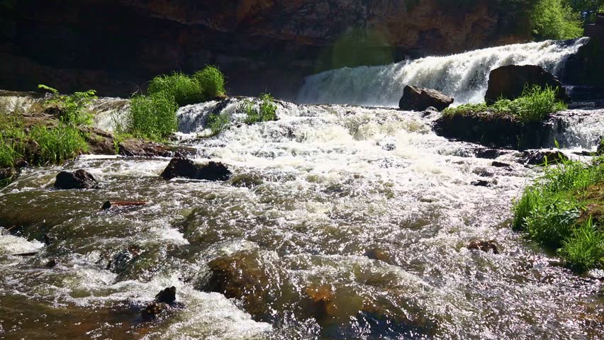 Breathtaking view of Willow Falls, a famous landmark at Willow River State Park