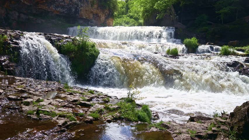 Breathtaking view of Willow Falls, a famous landmark at Willow River State Park