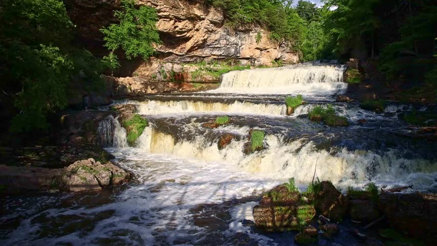 Breathtaking view of Willow Falls, a famous landmark at Willow River State Park