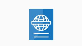 Passport icon animation  featuring a globe and space for text. Ideal for travel websites, visa applications, and international passport services. - Powered by Shutterstock - Get 15% off with code: PIKWIZARD15