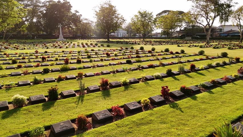 War cemetery in kanchanaburi final resting place for pows killed building thailand