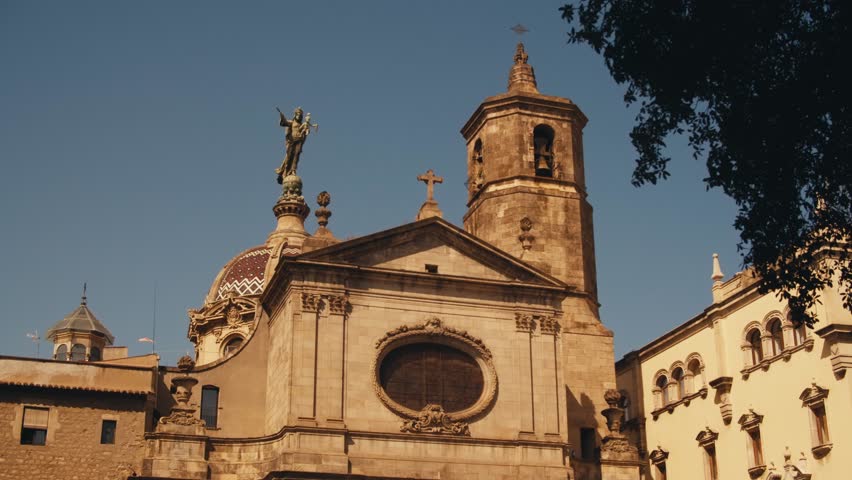 Barcelona architecture. Museum, church, cathedral, monument, memorial building, decorative detail. Barcelona travel hotspot iconic landmarks,Gaudi architecture vibrant city tourism highlights 4K urban