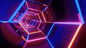A 3d VJ loop background of hexagonal infinity tunnel with colorful neon lights - Powered by Shutterstock - Get 15% off with code: PIKWIZARD15