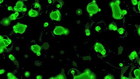 Fluorescent-green bacteria spread and multiply over a transparent background, visualizing microbial colony growth for microbiology, pathology and infection-dynamics research. - Powered by Shutterstock - Get 15% off with code: PIKWIZARD15