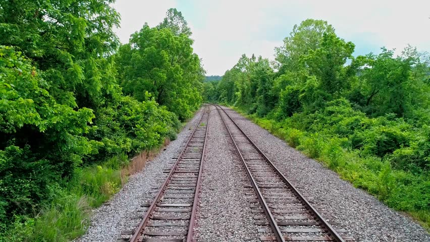 Train Tracks fly over Eastern USA