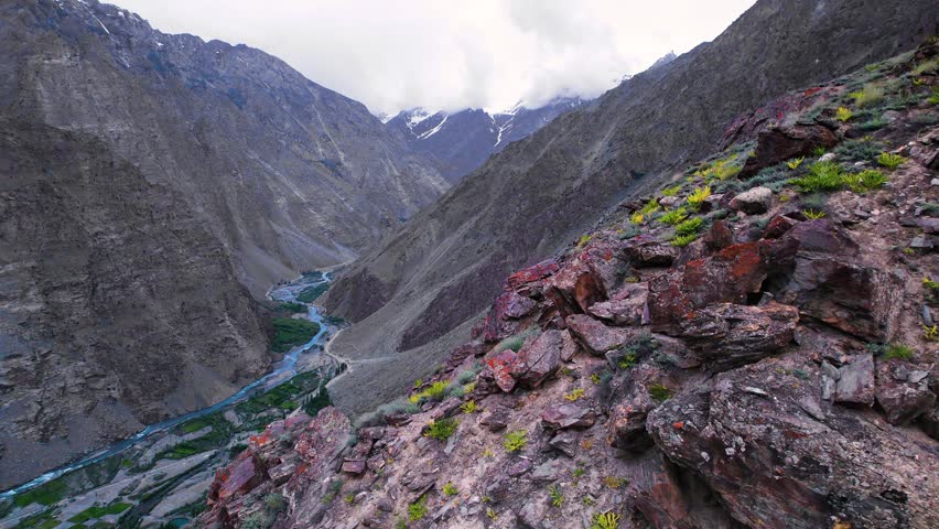 beautiful peak top view northern areas of pakistan drone video nature drone video