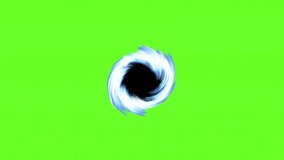 black hole spinning in the void of space, complete with glowing accretion disk and gravitational lensing. Ideal for sci-fi, astronomy, or educational conten. Animation, green screen background. - Powered by Shutterstock - Get 15% off with code: PIKWIZARD15