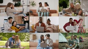 Diverse group of people collaborating with laptops in various settings - Powered by Shutterstock - Get 15% off with code: PIKWIZARD15