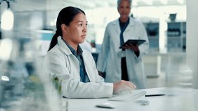 Research, science and women in lab, tablet and plants for experiment, help and conversation. People, scientists and employees in workplace, biotech and test results for agriculture and collaboration - Powered by Shutterstock - Get 15% off with code: PIKWIZARD15