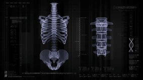 Futuristic biomedical concept of a doctor using advance holographic scanning a patient's backbone for spinal disc herniation diagnosis - Powered by Shutterstock - Get 15% off with code: PIKWIZARD15