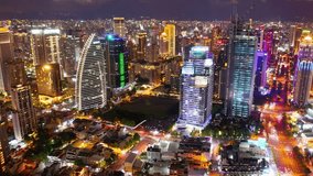 Aerial skyline of Downtown Taichung, a vibrant metropolis in central Taiwan, with modern high-rise office towers booming in the 7th Redevelopment Zone and city lights dazzling at night (in hyperlapse) - Powered by Shutterstock - Get 15% off with code: PIKWIZARD15