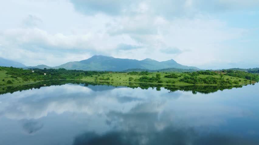Scenic Villa on Karapuzha Reservoir Shore | 4K Drone View of Wayanad, Kerala | Near Karapuzha Dam, Kalathuvayal, Ambalavayal, and Muttil South | Serene Lakeside Retreat