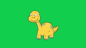 Animated yellow dinosaur on green screen, ideal for animation, compositing, and educational content. Green screen enables easy background replacement for video editing. - Powered by Shutterstock - Get 15% off with code: PIKWIZARD15