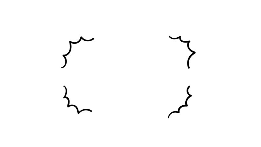 Bang effect accent burst lines, loopable hand drawn doodle animation on a white background 