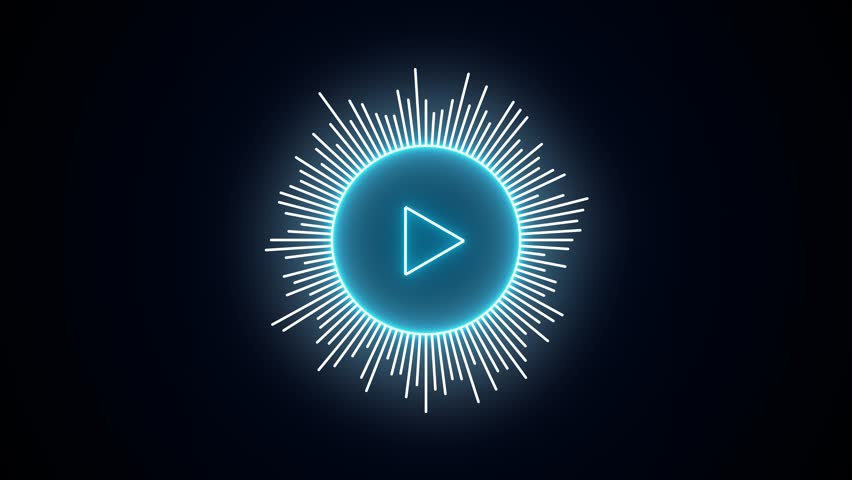 Bright Glowing Radial Digital Equalizer Background. Visualization of Voice Audio Waveform Animation