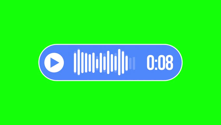 Voice Message Bubble Animation, Green Screen Audio Chat UI for Messenger