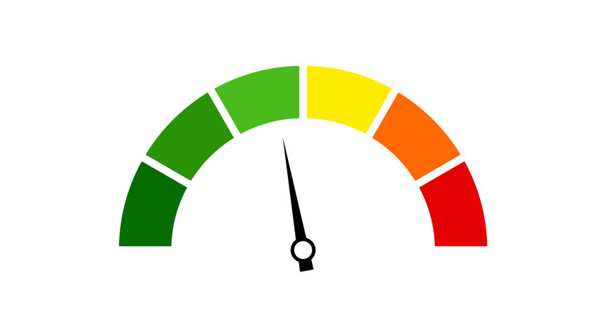 Speed ​​meter. heating, temperature scale video. positive temperature gauge video on white background. internet speed. barometer or indicator
