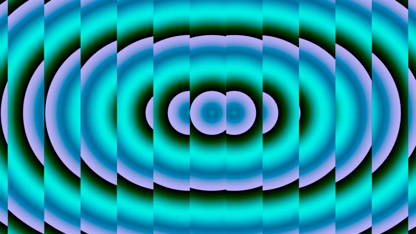 Radiating teal and lavender rings animate in a seamless loop. Bold pattern blends glowing gradients and rhythmic motion for a hypnotic, futuristic visual effect.