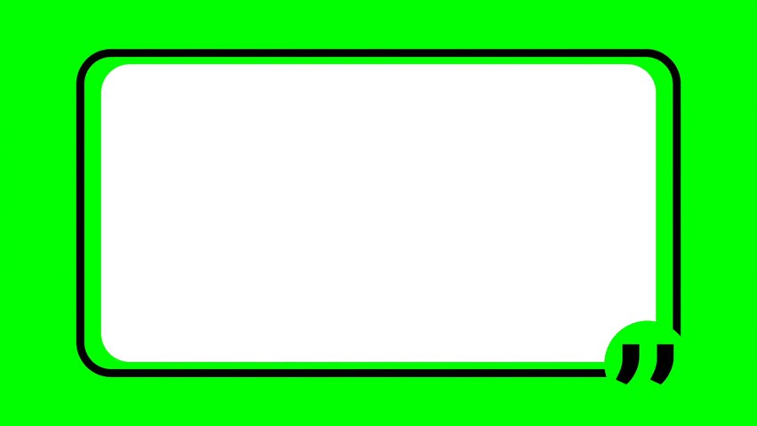 Quote Box Animation on Green Screen Background in 4K, Chat Bubble Video Overlay	