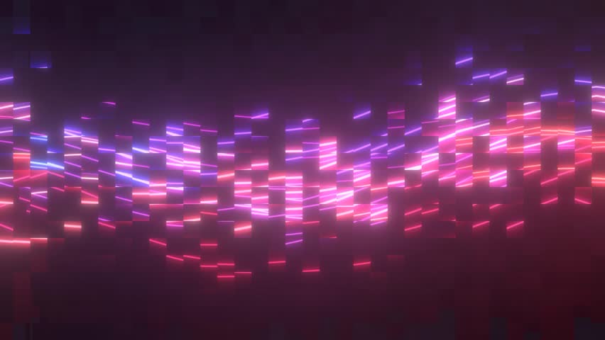 Abstract square mosaic animation with glowing and zooming out effect 